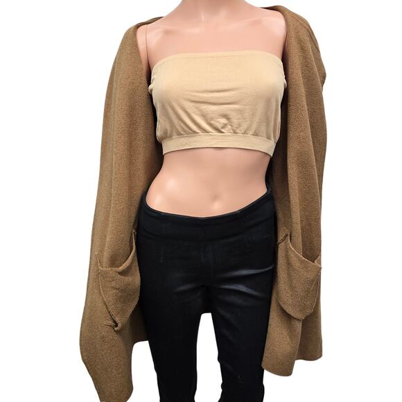 J. Crew Vanessa Cardigan Sweater Jacket Open Front Longline S Cotton Camel Tan - Picture 10 of 12